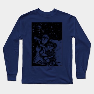 Stargazing Amidst Clouds with a Loved One: A Celestial Serenade Long Sleeve T-Shirt